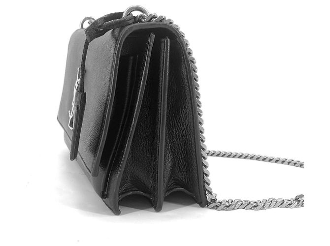 Saint Laurent Borsa a tracolla Sunset Medium in pelle di vitello nera Nero - vista 4
