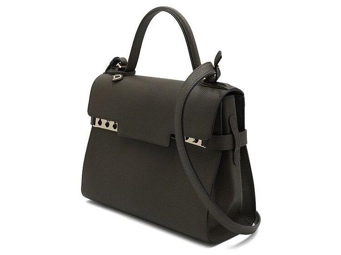Delvaux Borsa Tote Tempête MM in pelle di vitello Crispy Khaki Marrone - vista 2