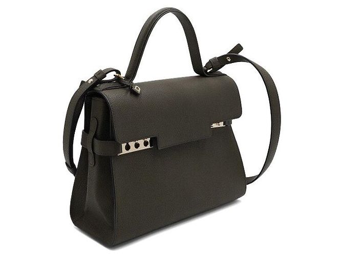 Delvaux Borsa Tote Tempête MM in pelle di vitello Crispy Khaki Marrone - vista 3