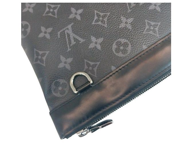 Louis Vuitton Clutch Apollo da uomo in Monogram Eclipse nero - vista 3