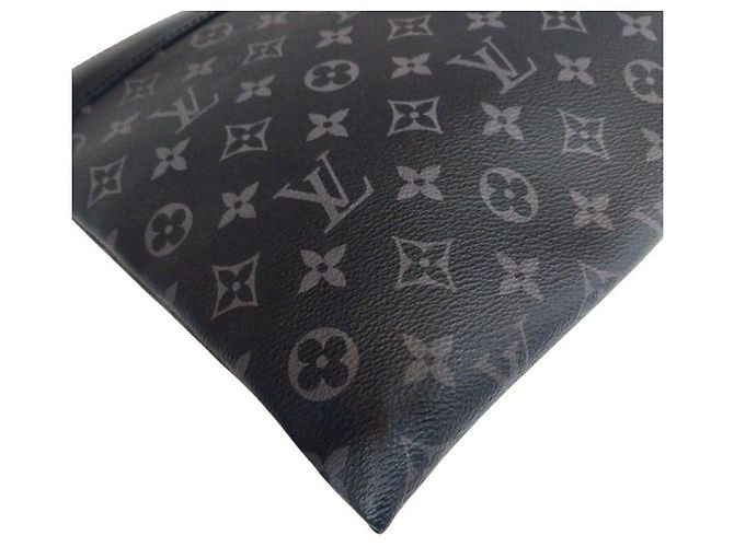 Louis Vuitton Clutch Apollo da uomo in Monogram Eclipse nero - vista 5