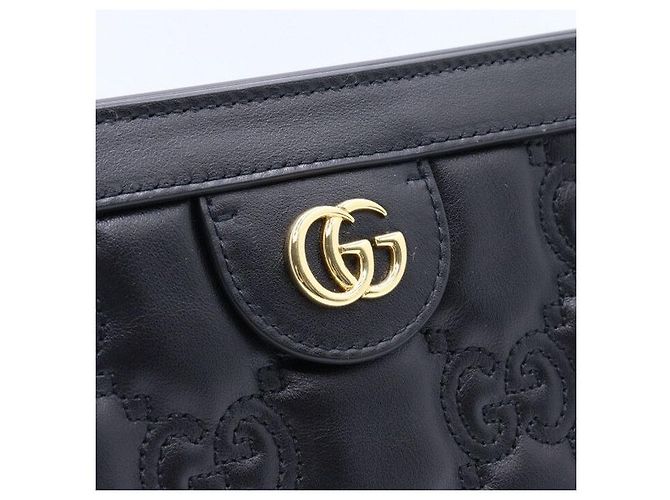 Gucci Mini bolsa de ombro e transversal em matelassé com relevo GG preto e corrente dourada - vista 4
