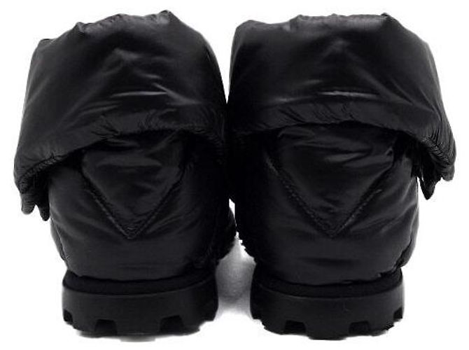 Miu Miu Botines de mujer de nylon acolchado negro con cremallera frontal - vista 6