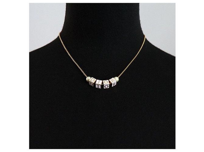 Dior Collana in perle D-Dice placcata oro per donna - vista 2