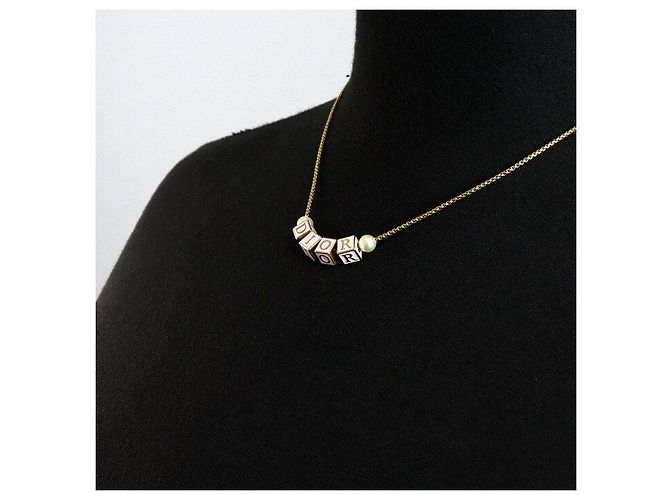 Dior Collana in perle D-Dice placcata oro per donna - vista 3