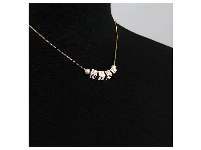 Dior Collana in perle D-Dice placcata oro per donna - vista 4