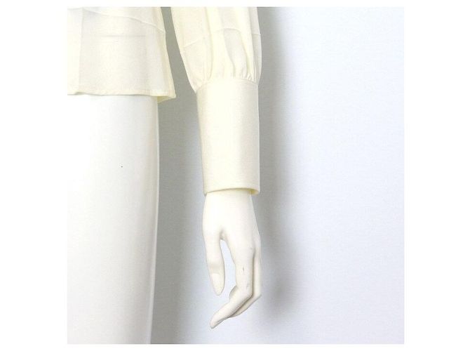 Gucci Seiden-Crepe-de-Chine-Hemd mit Kristallknöpfen Weiß - Ansicht 3