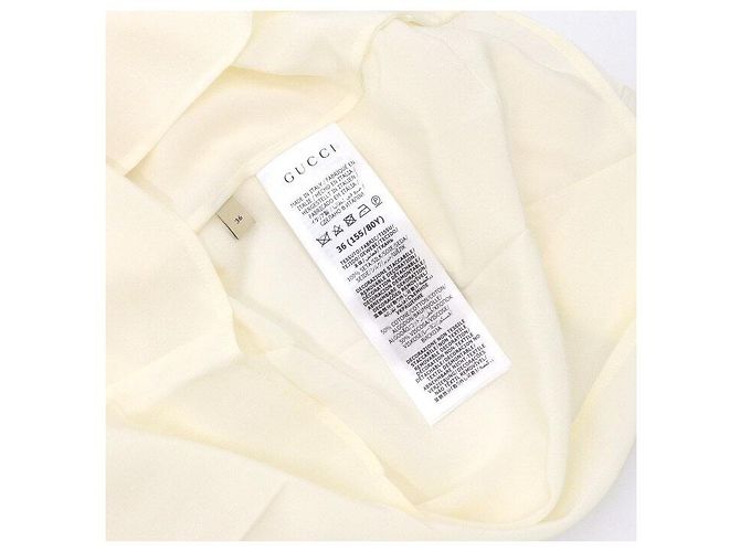 Gucci Seiden-Crepe-de-Chine-Hemd mit Kristallknöpfen Weiß - Ansicht 7
