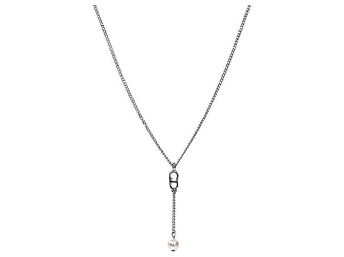 Dior Collana verticale Pearl Drop CD argento - vista 2