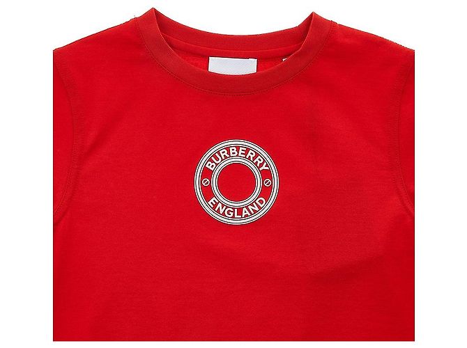 Burberry T-shirt in cotone con logo grafico Rosso - vista 3
