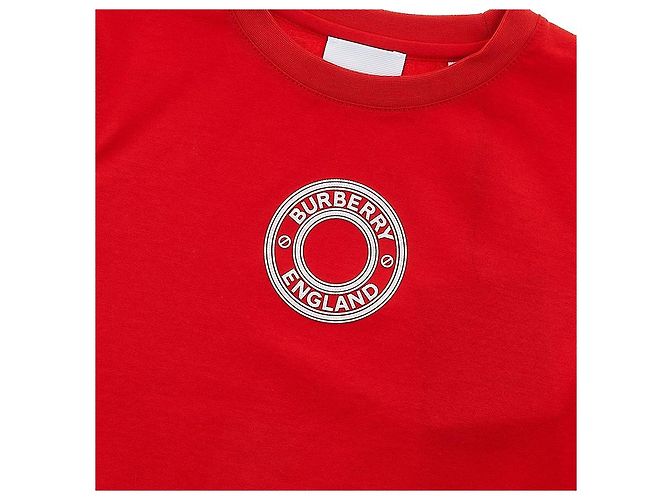 Burberry T-shirt in cotone con logo grafico Rosso - vista 6