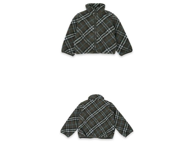 Burberry Fleece-Jacke mit Karomuster für Kinder (Khaki) Schwarz - Ansicht 2