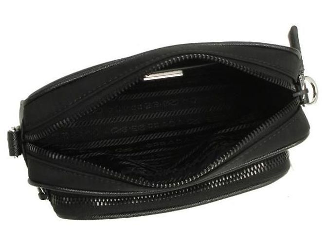 Prada Bolso de hombro en Re-Nylon y piel Saffiano OOO Negro - vista 4