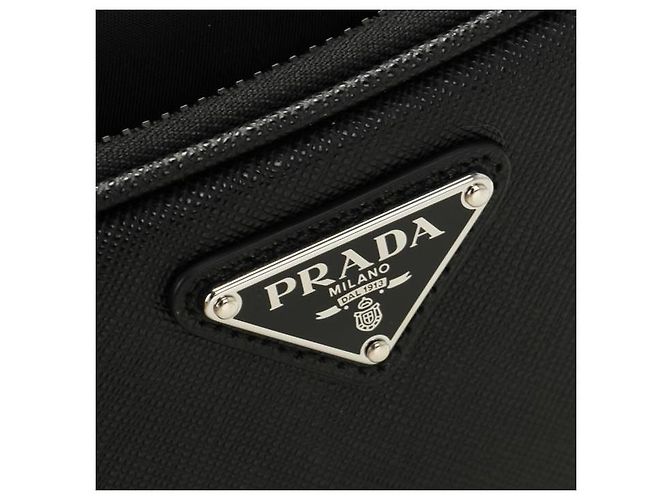 Prada Bolso de hombro en Re-Nylon y piel Saffiano OOO Negro - vista 6