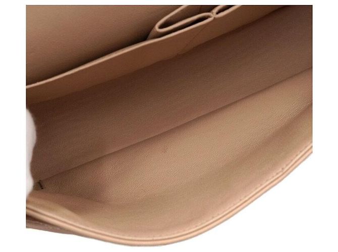 Chanel Borsa a tracolla classica in agnello beige con catena argentata media Marrone - vista 6