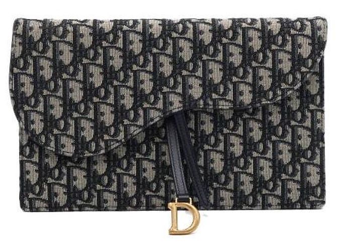Dior Clutch Oblique Saddle Bag Estate Blu - vista 2