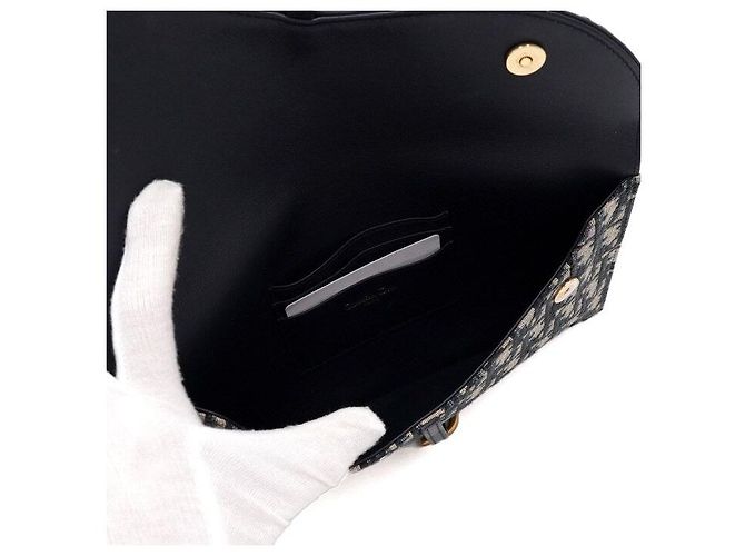 Dior Clutch Oblique Saddle Bag Estate Blu - vista 6