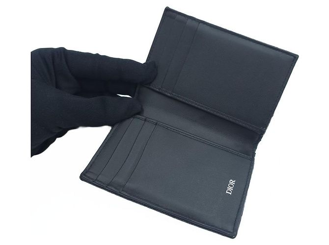 Dior Oblique Jacquard Bifold Cardholder Wallet Black - view 11