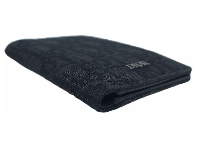 Dior Oblique Jacquard Bifold Cardholder Wallet Black - view 3