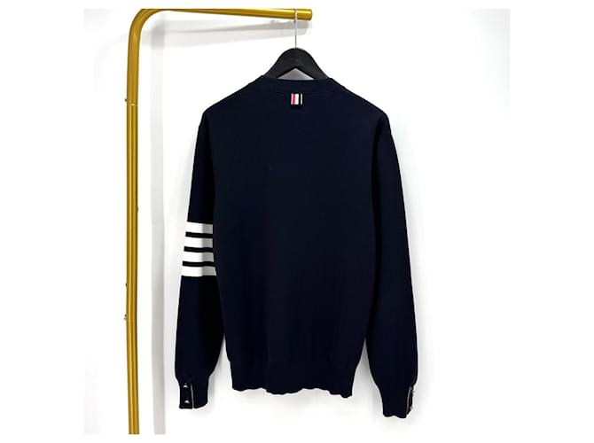 Thom Browne Cardigan mit diagonaler Strickoptik Navy Blau - Ansicht 11