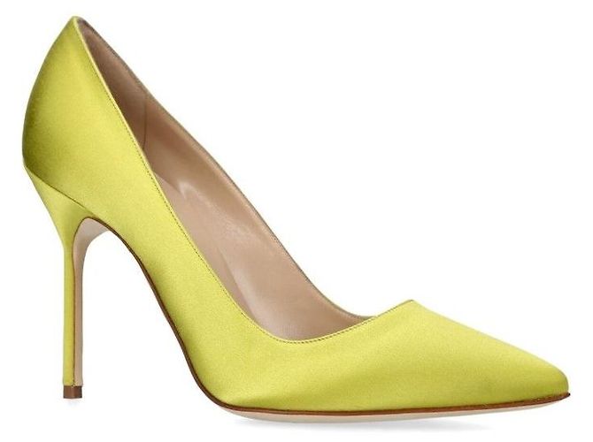 Manolo Blahnik Satin-Pumps Golden - Ansicht 3