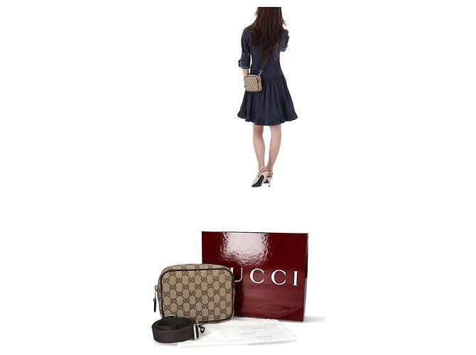 Gucci Mini borsa a tracolla in tela GG FAEON Nero - vista 11