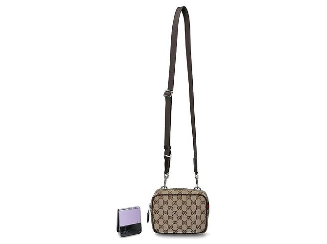 Gucci Mini borsa a tracolla in tela GG FAEON Nero - vista 2