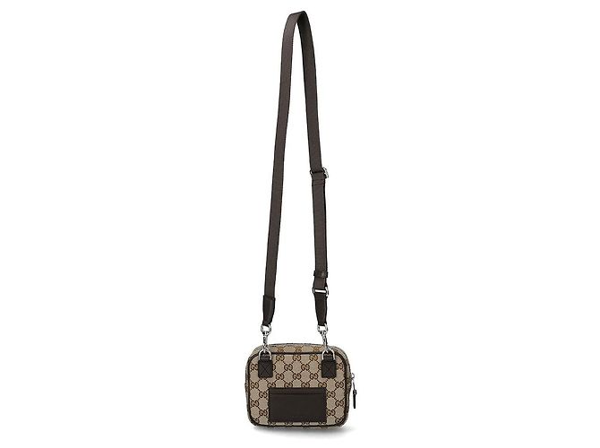 Gucci Mini borsa a tracolla in tela GG FAEON Nero - vista 4