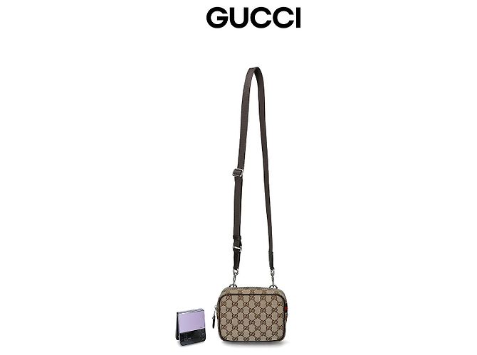 Gucci Mini borsa a tracolla in tela GG FAEON Nero - vista 5