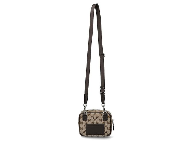 Gucci Mini borsa a tracolla in tela GG FAEON Nero - vista 7