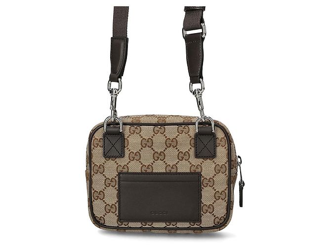 Gucci Mini borsa a tracolla in tela GG FAEON Nero - vista 8