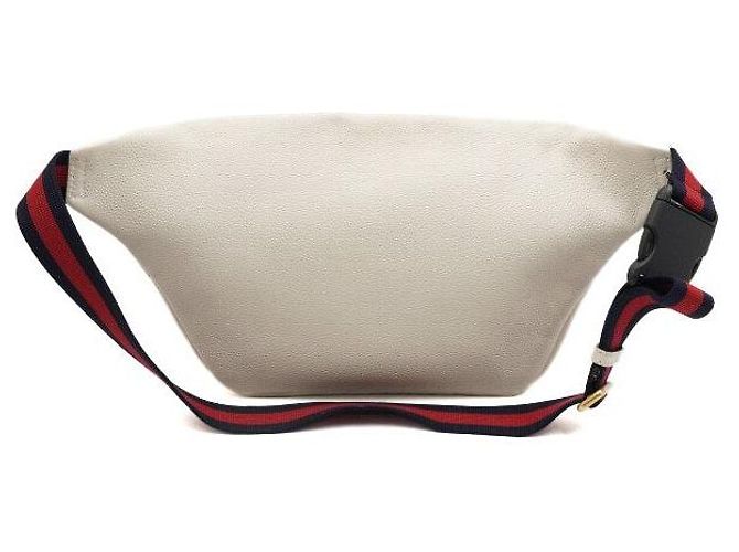 Gucci Borsa a tracolla unisex in pelle con logo stampato Bianco - vista 5