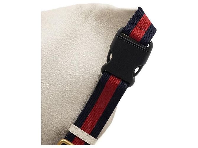 Gucci Borsa a tracolla unisex in pelle con logo stampato Bianco - vista 9