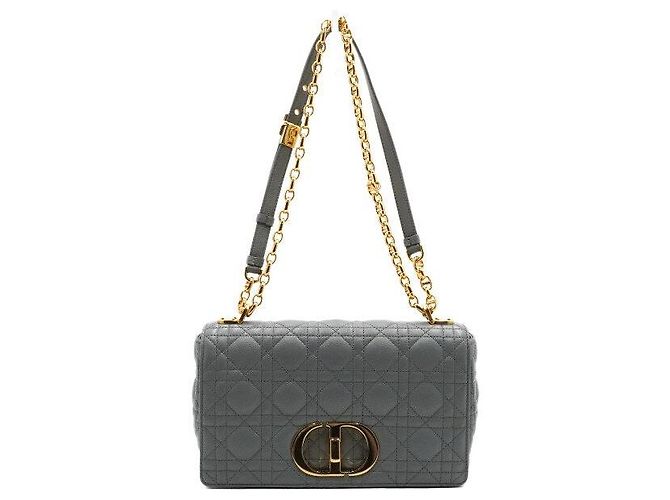 Dior Borsa a Spalla Caro Medium in Stone Grey Marrone - vista 2