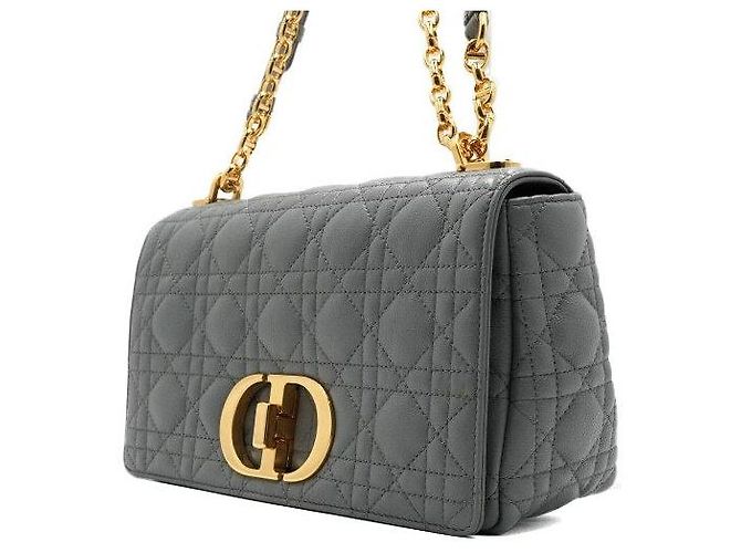 Dior Borsa a Spalla Caro Medium in Stone Grey Marrone - vista 3