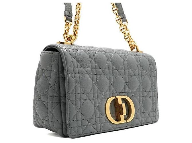 Dior Borsa a Spalla Caro Medium in Stone Grey Marrone - vista 4