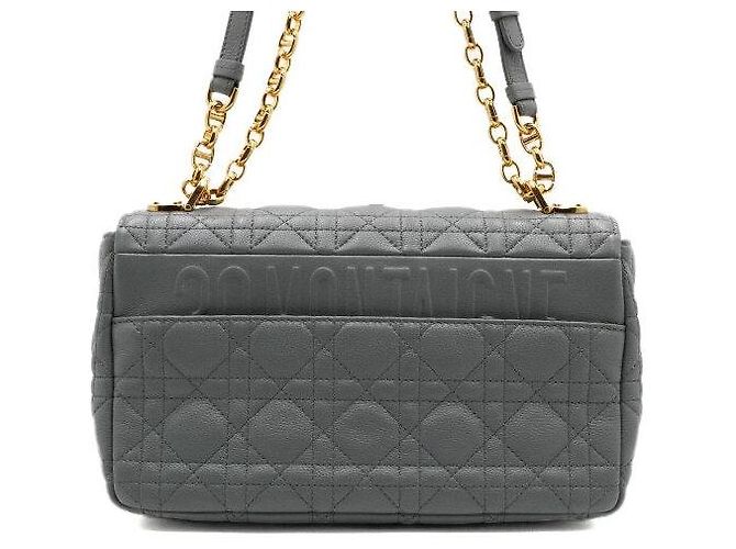 Dior Borsa a Spalla Caro Medium in Stone Grey Marrone - vista 5