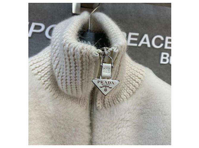 Prada Cárdigan de alpaca para mujer Blanco - vista 3