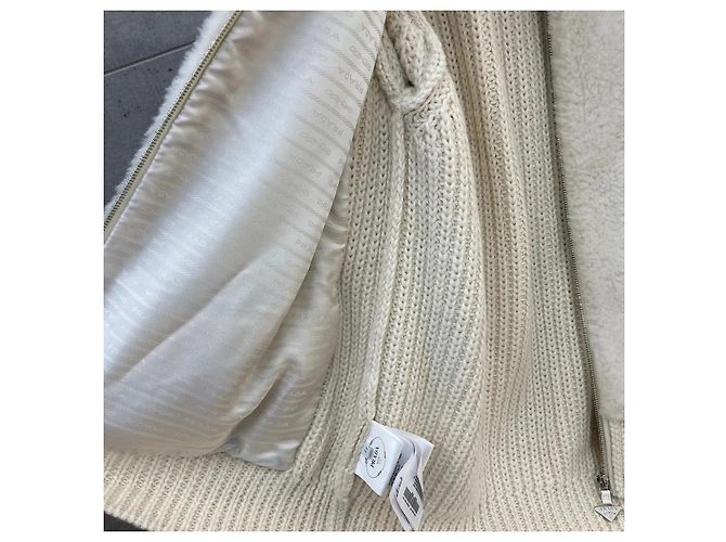 Prada Cárdigan de alpaca para mujer Blanco - vista 6