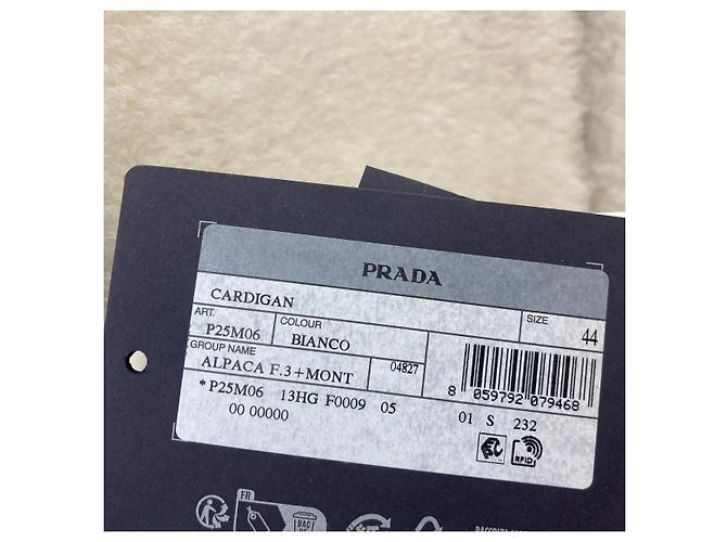 Prada Cárdigan de alpaca para mujer Blanco - vista 7
