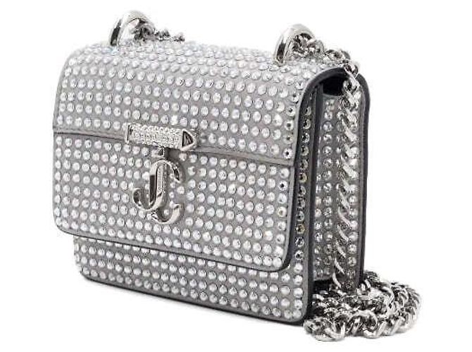 Jimmy Choo Borsa a Spalla e a Tracolla Crystal Decor Silver Chain Argento - vista 2