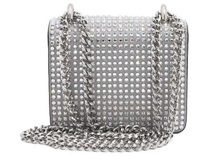 Jimmy Choo Borsa a Spalla e a Tracolla Crystal Decor Silver Chain Argento - vista 4