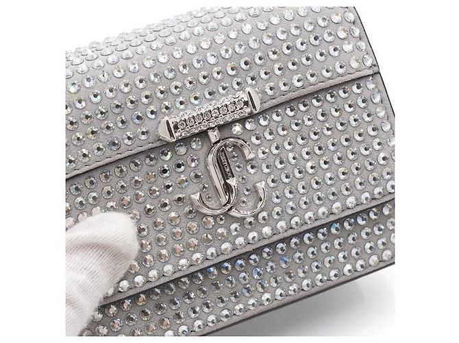 Jimmy Choo Borsa a Spalla e a Tracolla Crystal Decor Silver Chain Argento - vista 8