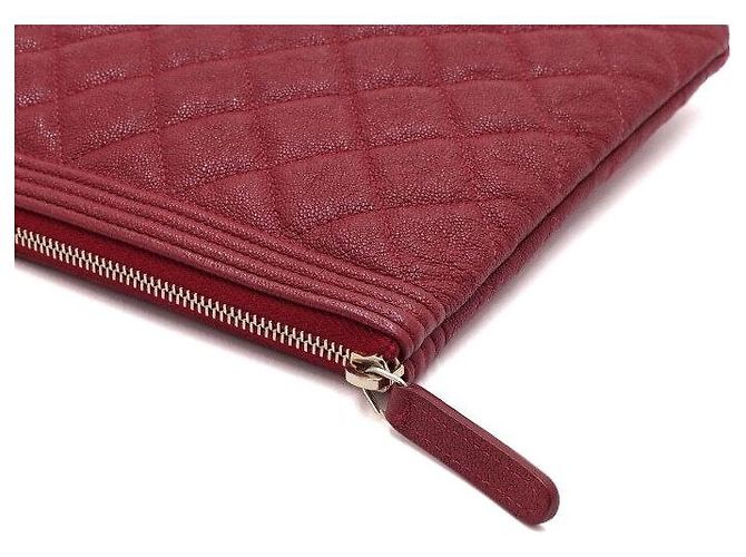 Chanel Clutch Boy Caviar Rossa Rosso - vista 7