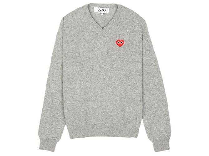 Comme Des Garcons Invader Pixel Wappen Knit AZ Strickpatch Silber - Ansicht 2