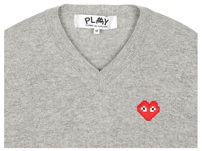 Comme Des Garcons Invader Pixel Wappen Knit AZ Strickpatch Silber - Ansicht 4