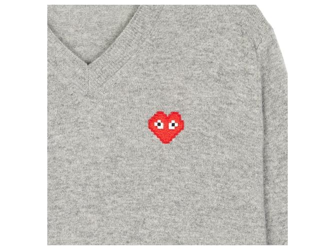 Comme Des Garcons Invader Pixel Wappen Knit AZ Strickpatch Silber - Ansicht 5