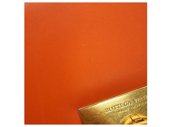 Borsa a tracolla in pelle classica Bottega Veneta Arancione - vista 11