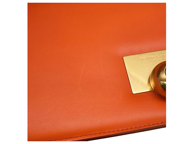 Borsa a tracolla in pelle classica Bottega Veneta Arancione - vista 13