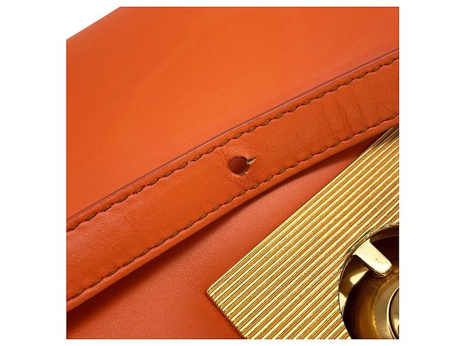 Borsa a tracolla in pelle classica Bottega Veneta Arancione - vista 15